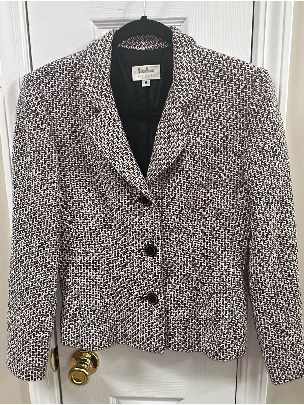 NEIMAN MARCUS EXCLUSIVE VINTAGE TWEED LONG SLEEVE BLAZER (mix30)